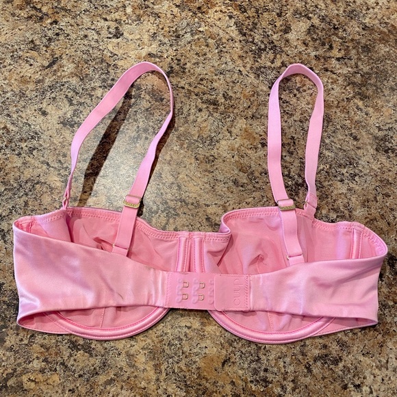 ***SOLD*** CUUP Unlined Satin Balconnet Bra Rose Pink Like New Size 32D. - Picture 3 of 6